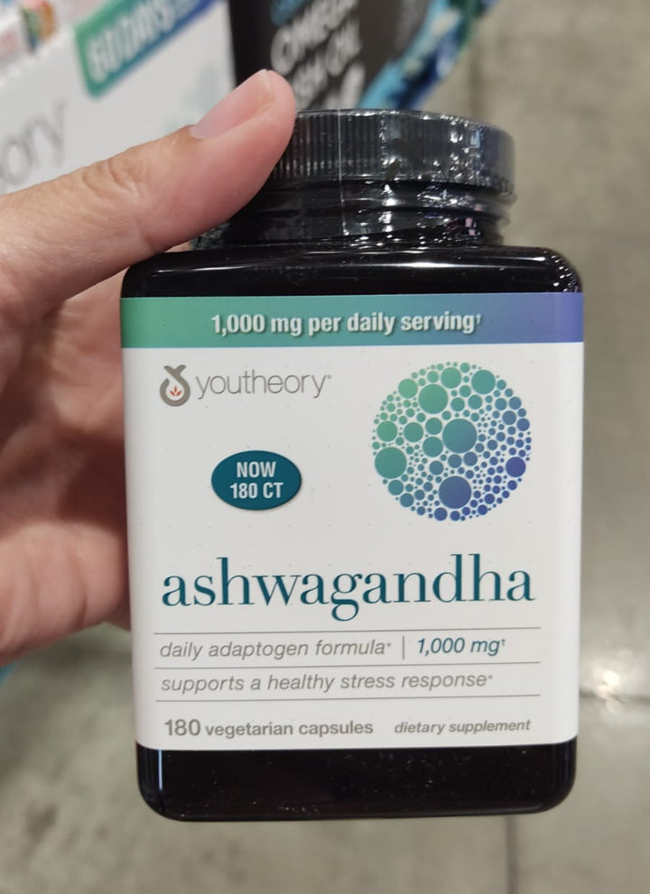 Youtheory / Ashwagandha 1,000mg / 180 Cápsulas vegetales / CST081726-000