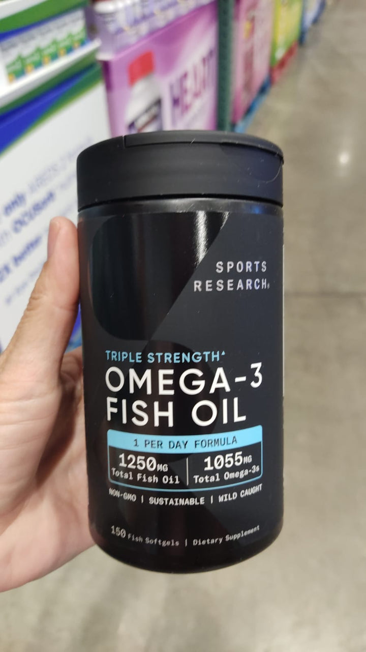 Sports Research / Triple Strength Omega-3 Fish Oil /150 cápsulas blandas  / CTS081926-000