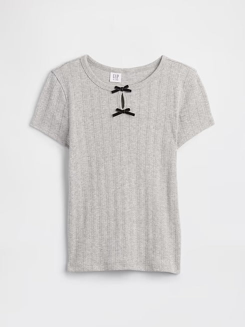 AP / Blusa niña / Gris con Lazo Negro / GAP / Talla XL(12)