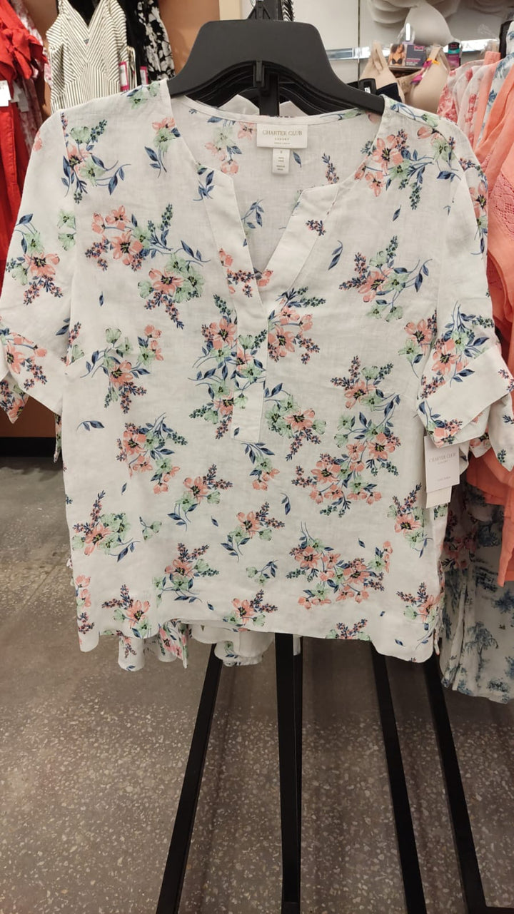 Blusa Mujer / Estampado floral / Charter Club - Talla L