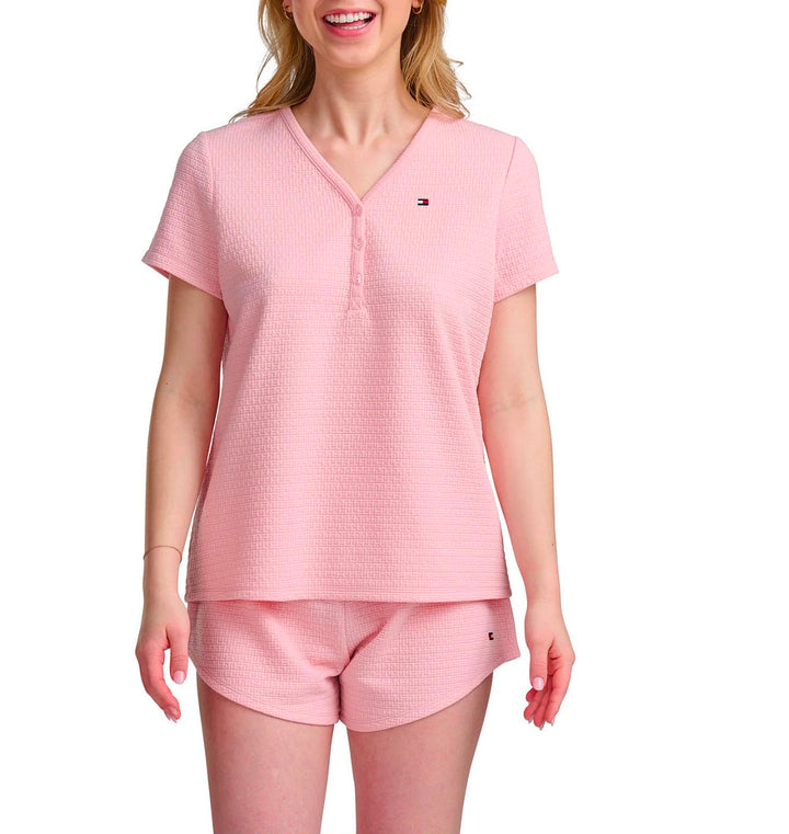 Set Pijama Mujer 2 Piezas de Short / Rosa/  TH - Talla S