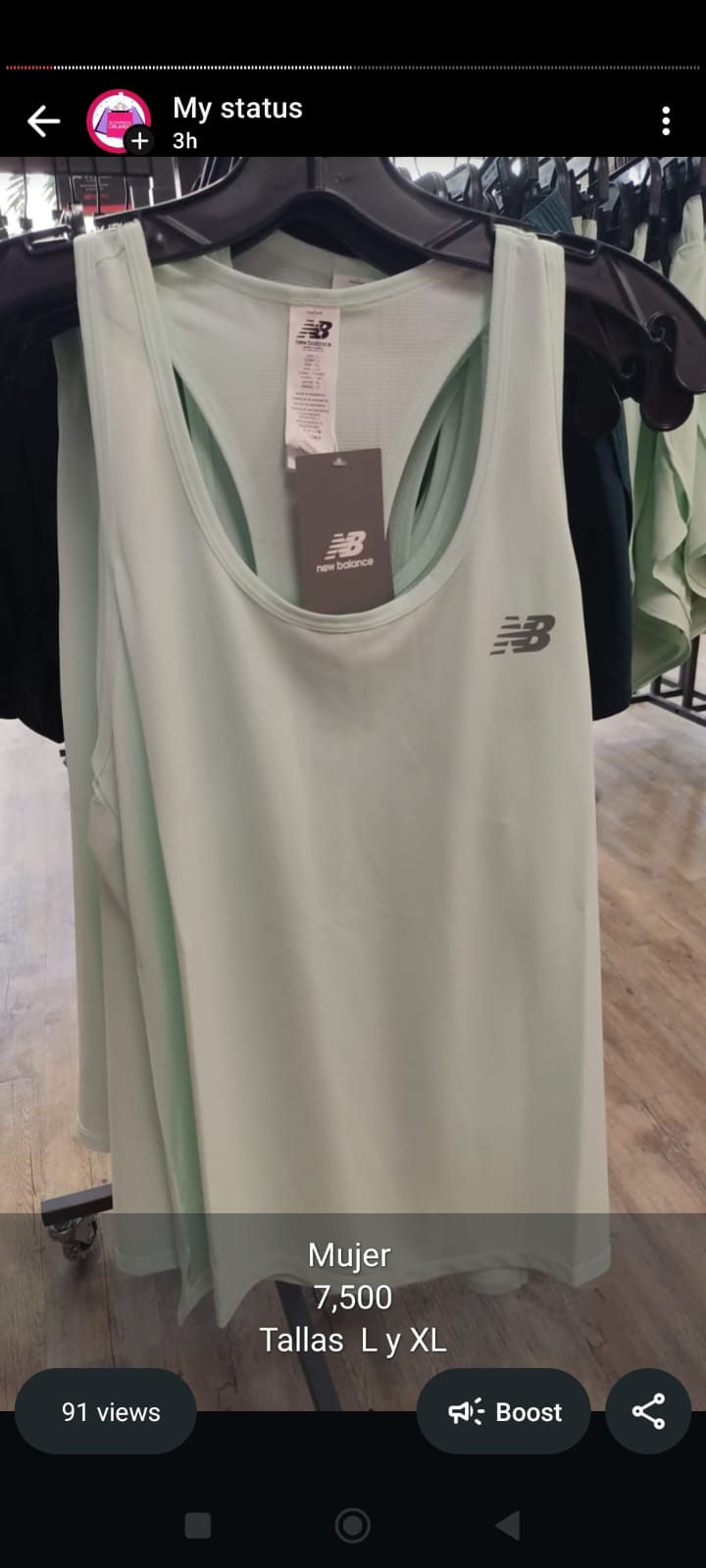 Camiseta deportiva / Mujer / NB / Talla L