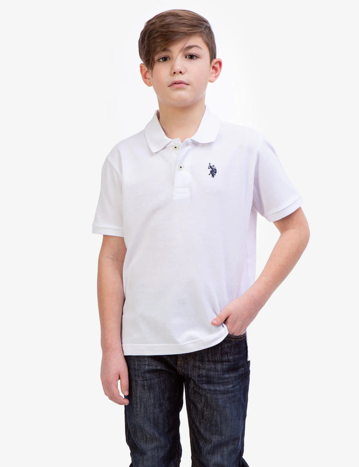 AP / Polo pique niño US POLO / Blanca -  Talla S(6/7)