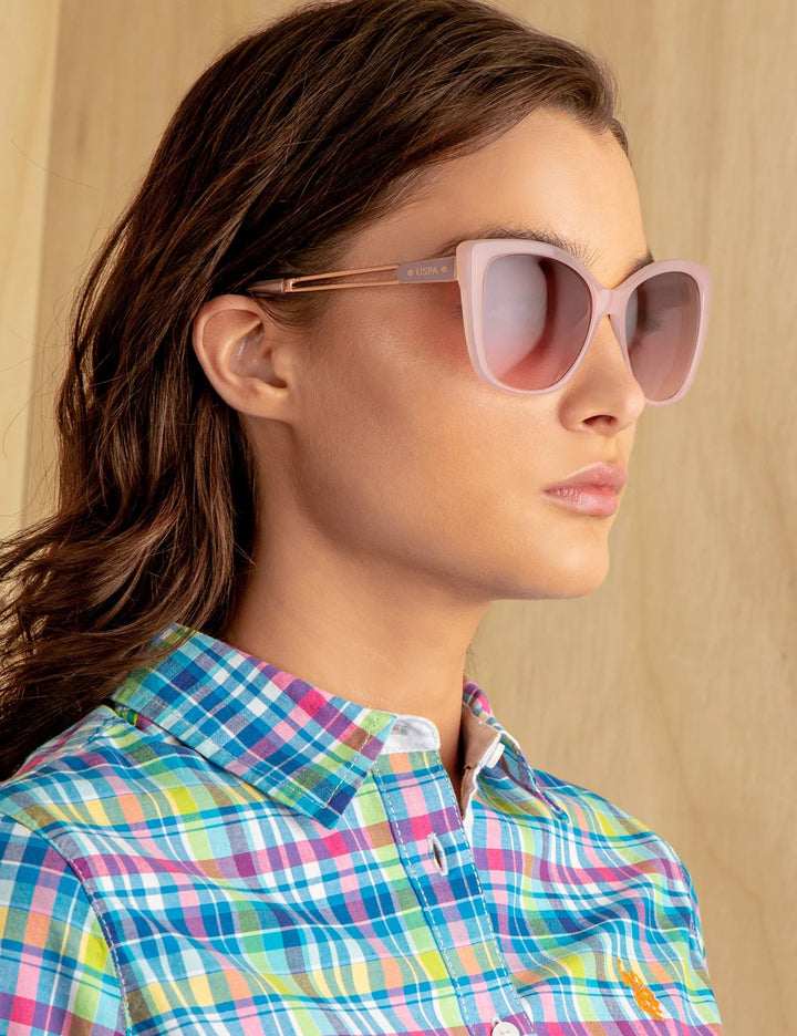 DC / Gafas de sol geométricas de ojos de gato / Mujer / Rosa / US POLO