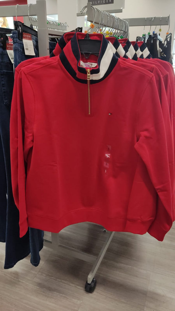 Blusa mujer / Sudadera roja de cuello alto / Manga Larga / B091726-27567
