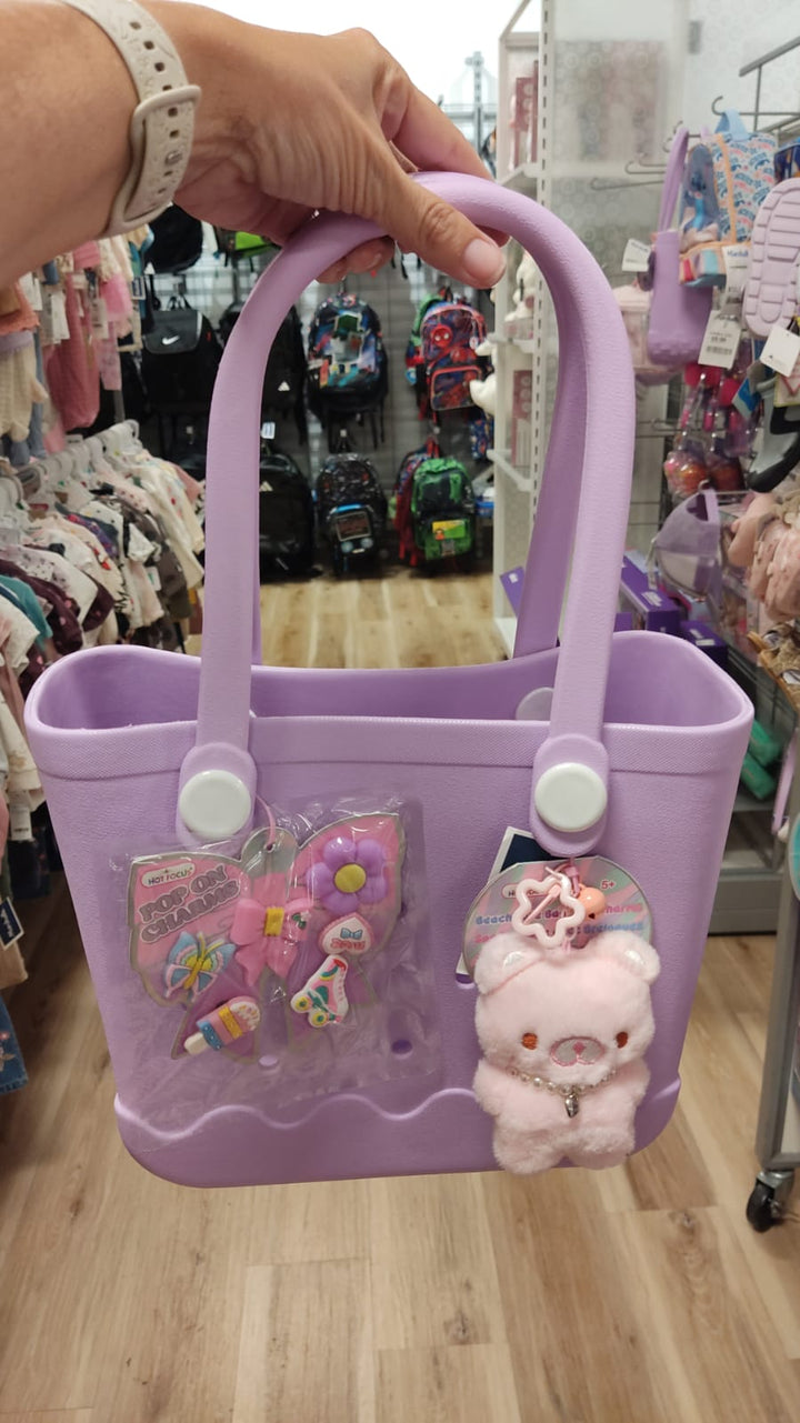 Bolso / Bolso estilo Crocs / Lila /  llavero y Charms / MRS092026-9318