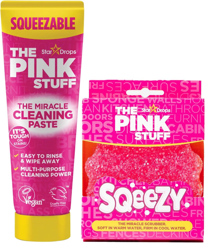 AP /  Pasta de limpieza exprimible de 10.58 oz con esponja limpiadora SQeeZY / The Pink Stuff
