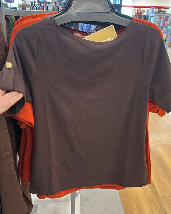 Blusa mujer / manga corta / Café / MK / TJ100326-9088