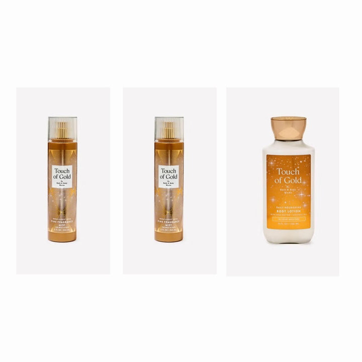 AP / 3 x 17,500 / Fine Fragrance Mist y Body Lotion / Touch of Gold  / BBW