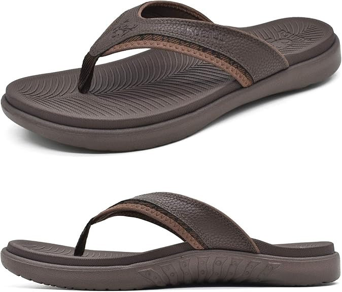AP / KuaiLu - Sandalias deportivas para hombre con soporte de arco ortopédico / Marrón / Talla 13