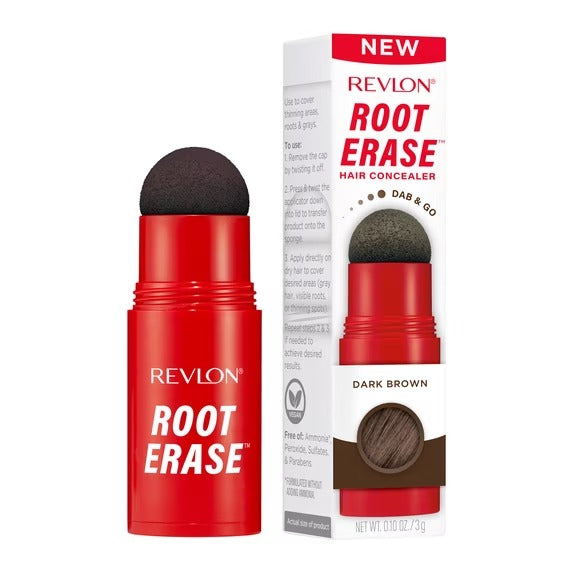 DC / Revlon Root Erase - Corrector de Cabello, Temporal, 02 Castaño Oscuro, 0.10 oz.