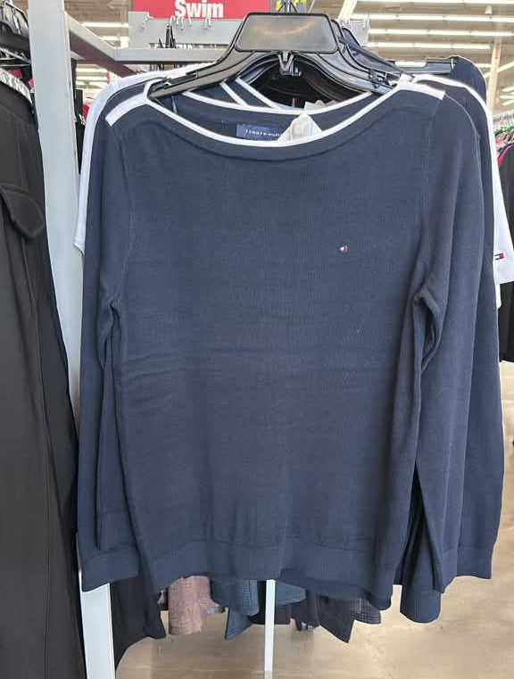 Jacket / Suéter liviana cuello de ojal / Mujer / Azul oscuro / TH / B101726-81184