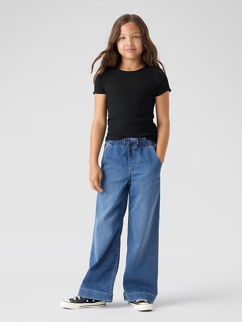 AP / Jeans pierna ancha y talle alto (Índigo lavado medio) para niñas GAP - Talla XL(12)