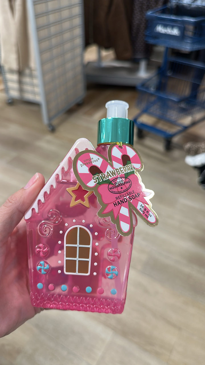 Hogar / Navidad / Dispensador de jabón para manos / Casita de Jengibre Rosa / MRS112226-591
