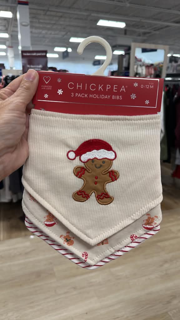 Accesorios / Navidad / Set de 3 baberos navideños tipo bandana /  (0-12m) Chickpea / MRS112226-591