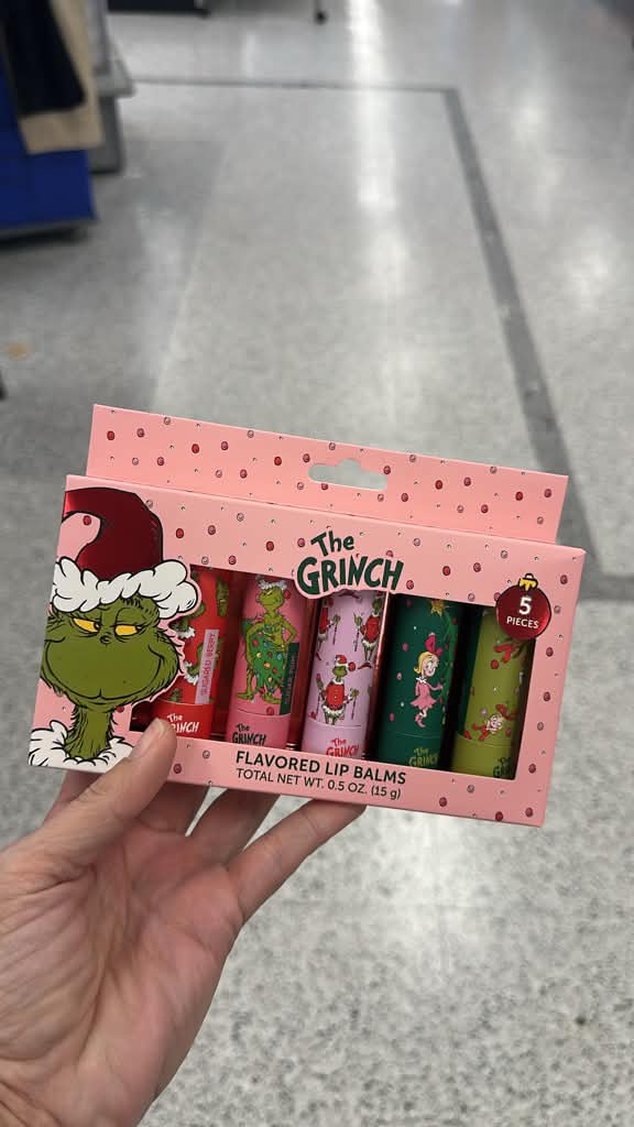 Maquillaje  / Navidad / Set de 5 bálsamos labiales saborizados de The Grinch / Taste Beauty / R112226-6295-5