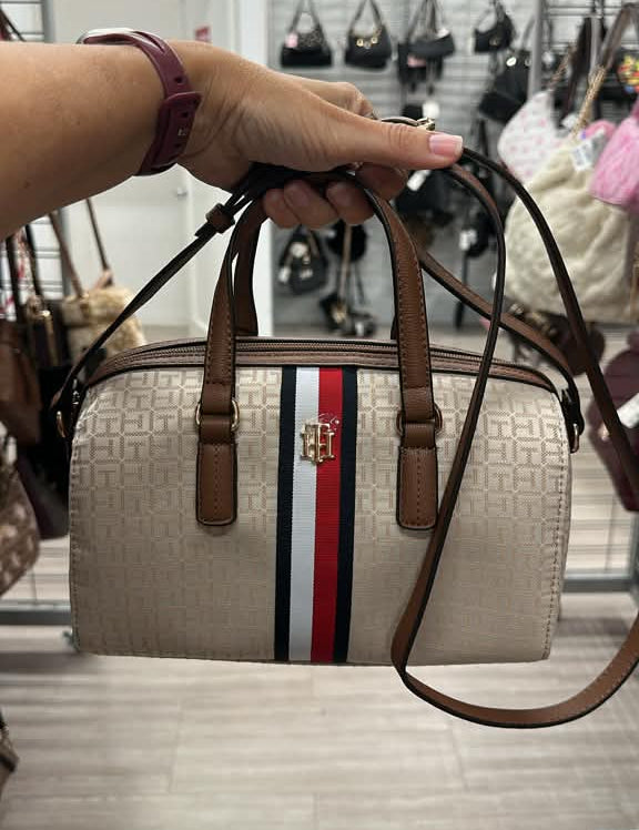 Bolso mediano / Beige con marrón / TH / B112426-57399