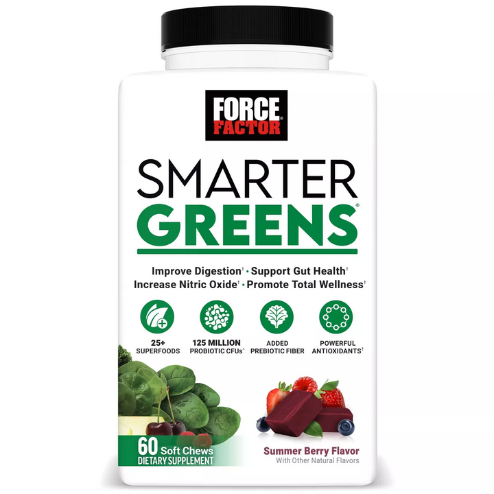 Vitamina / Suplemento / Salud intestinal / FORCE FACTOR - Smarter Greens / 60 Soft Chews