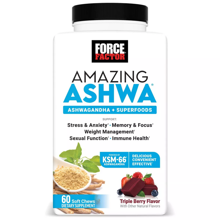 Vitamina / Suplemento / Ashwagandha / FORCE FACTOR - Amazing Ashwa  / 60 Soft Chews