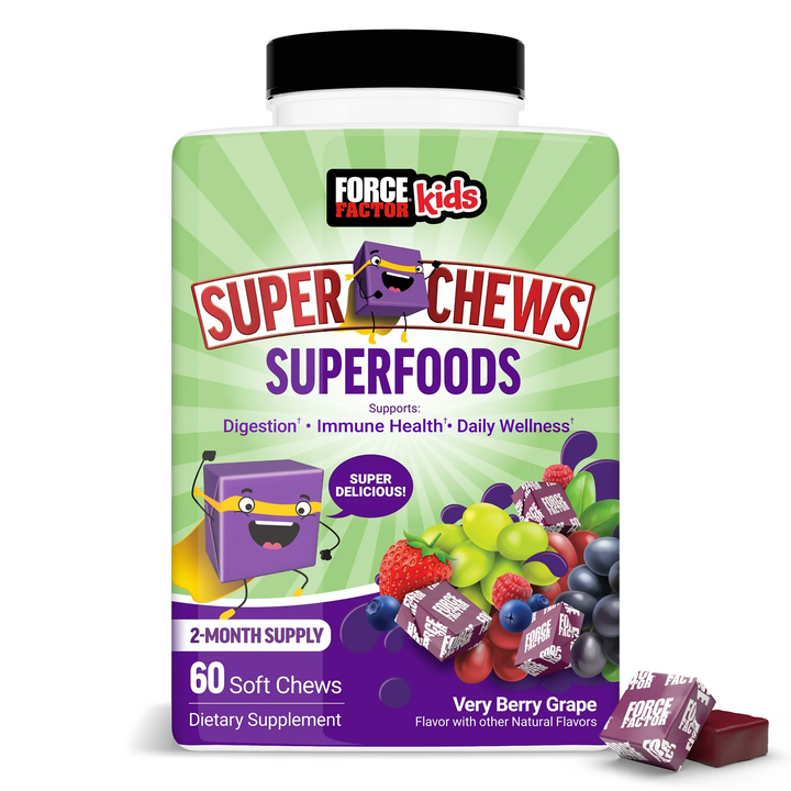 Vitamina / Suplemento / Sistema Inmunológico / FORCE FACTOR KIDS - Super Chews Superfood / 60 Soft Chews