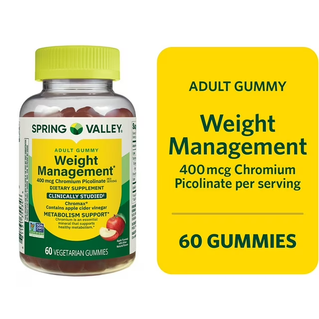 Vitamina / Suplemento / Apoyo Metabólico / SPRING VALLEY - Weight Management 400 Mcg / 60 Vegetarian Gummies