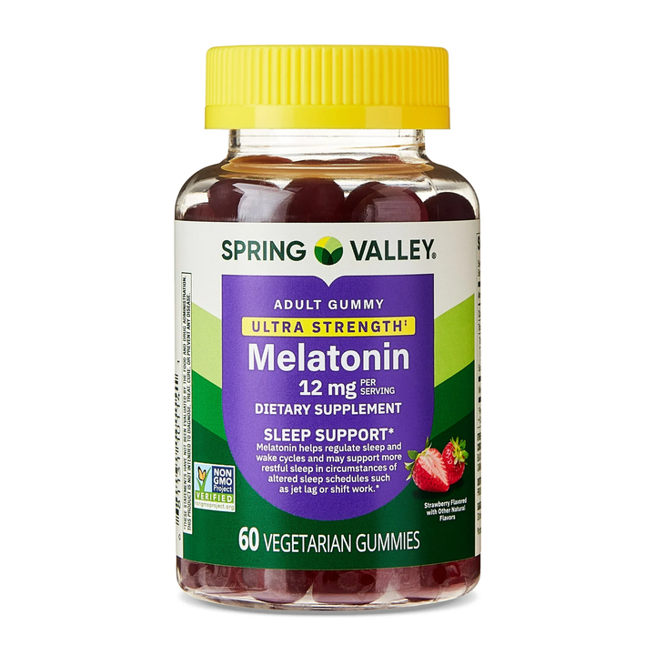 Vitamina / Suplemento / Apoyo del Sueño / Melatonina / SPRING VALLEY - Ultra Strength Melatonin Sleep 12 mg / 60 Vegetarian Gummies