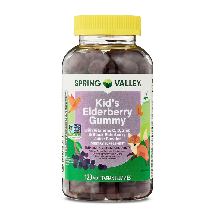 Vitamina / Suplemento / Sistema Inmunológico / SPRING VALLEY - Kids Elderberry / 120 Vegetarian Gummies