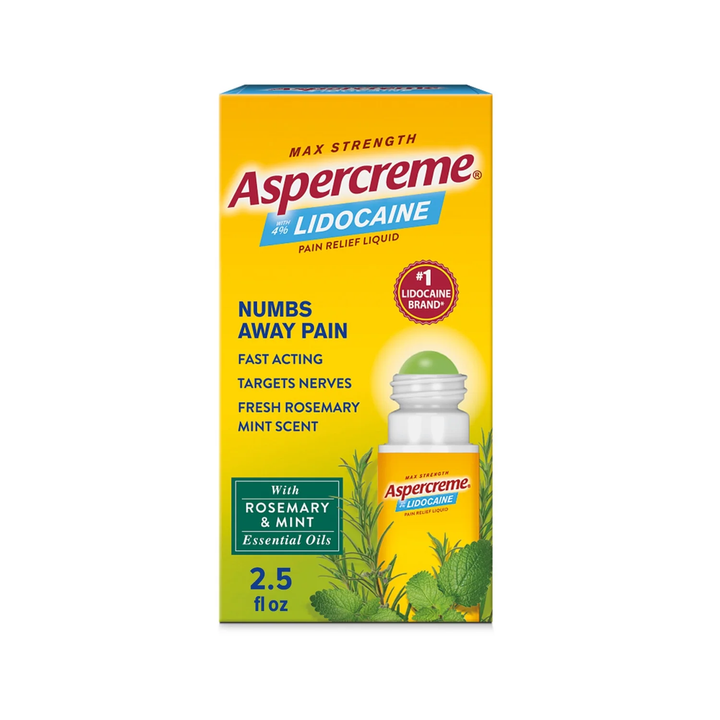 Medicamento / Analgésico Tópico / Dolor Articular y Muscular / ASPERCREME - Lidocaine Pain Relief Roll-On with Essential Oils / Rosemary & Mint / 2.5 fl oz
