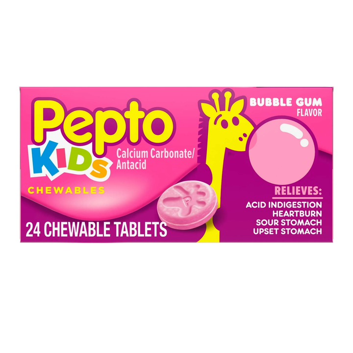 Medicamento / Digestión y Náuseas / Antiácidos / PEPTO KIDS - Chewable Tablets Bubble Gum / 24 Unidades