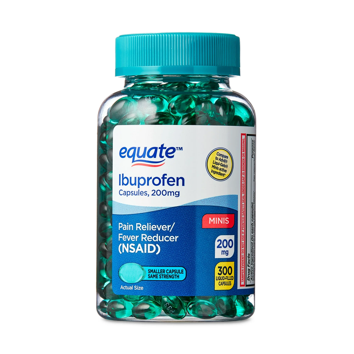 Medicamento / Analgésico Oral / Alivio del Dolor / Ibuprofeno / EQUATE - Ibuprofen 200 mg Pain Reliever/Fever Reduce / 300 Softgels