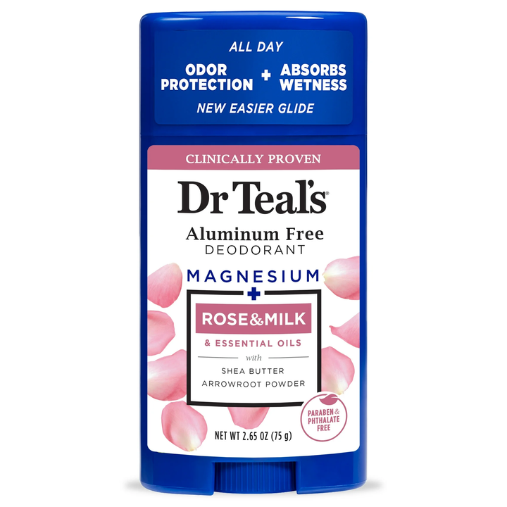 Higiene personal / Desodorante en Barra / Dr Teal's - Aluminum Free Deodorant Rose & Milk / 2.65 oz