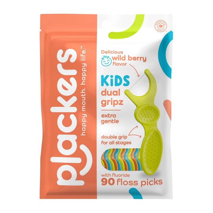 Higiene dental / Hilo Dental / Plackers Kids - Dental Floss Picks Dual Gripz - 90 Unidades