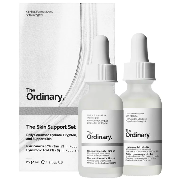 Cuidado de la piel / The Skin Support Set With Niacinamide + Hyaluronic Acid / The Ordinary /  2 x 30 mL