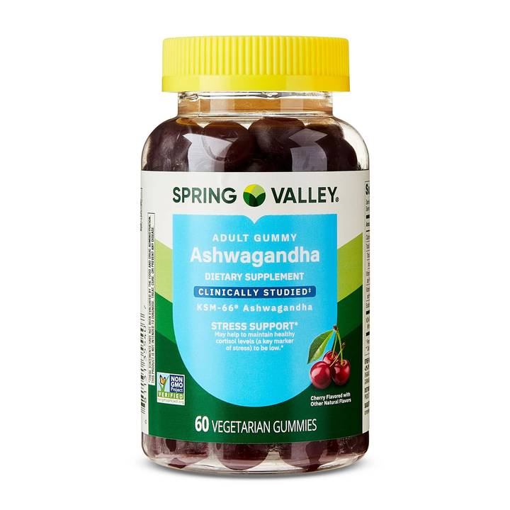 Vitamina / Suplemento / Apoyo del Estrés / SPRING VALLEY - Ashwagandha KSM 66 - Extra Strength 1300mg / 60 Vegetarian Gummies
