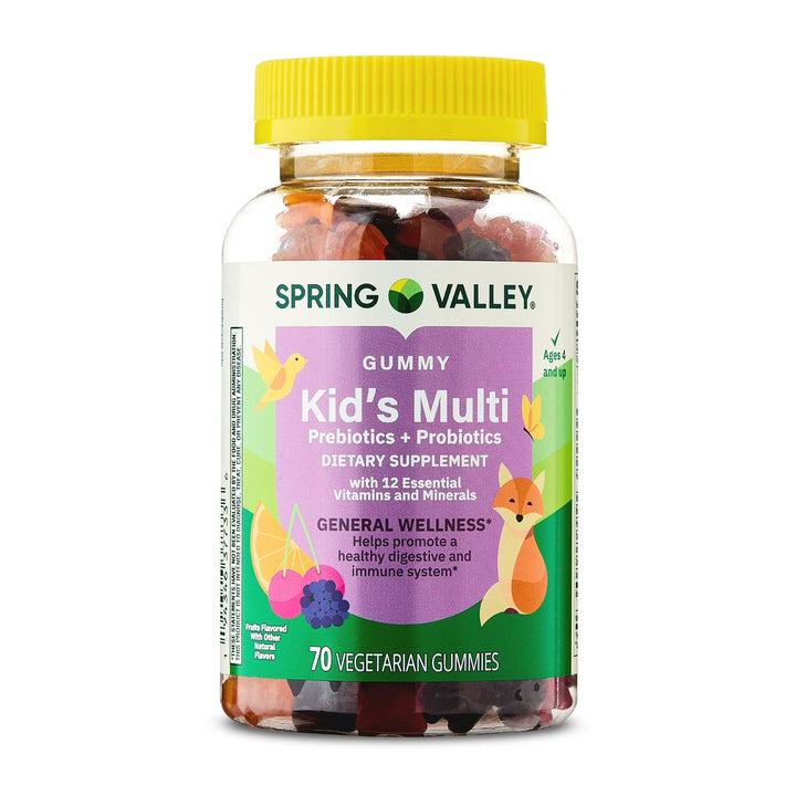 SPRING VALLEY / Multivitamínico Múltiple con Fibra y Probiótico / 70 Gummies