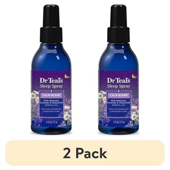 AP / Dr Teal's / Spray para Dormir con Melatonina, Lavanda y Aceites Esenciales de Manzanilla, 6 fl oz / (2 pack)