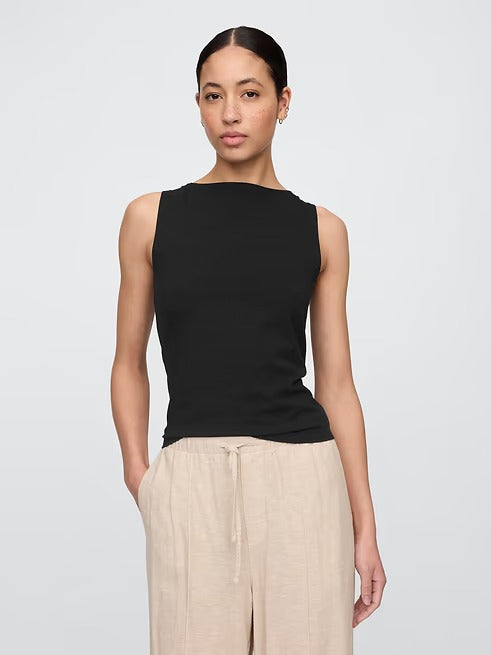 Blusa sin mangas con escote barco mujer / Negro / GAP / Talla M / MISC 2026 -VG